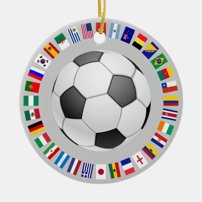 ORNEMENT ROND EN CÉRAMIQUE SOCCER (Devant)