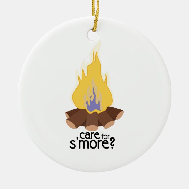 Ornement Rond En Céramique Soin pour Smore (Devant)