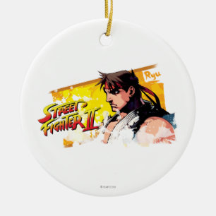 Ornement Rond En Céramique Street Fighter II Ryu