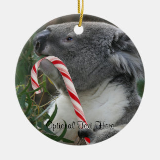 Ornement Rond En Céramique Sucre de canne de Noël Koala