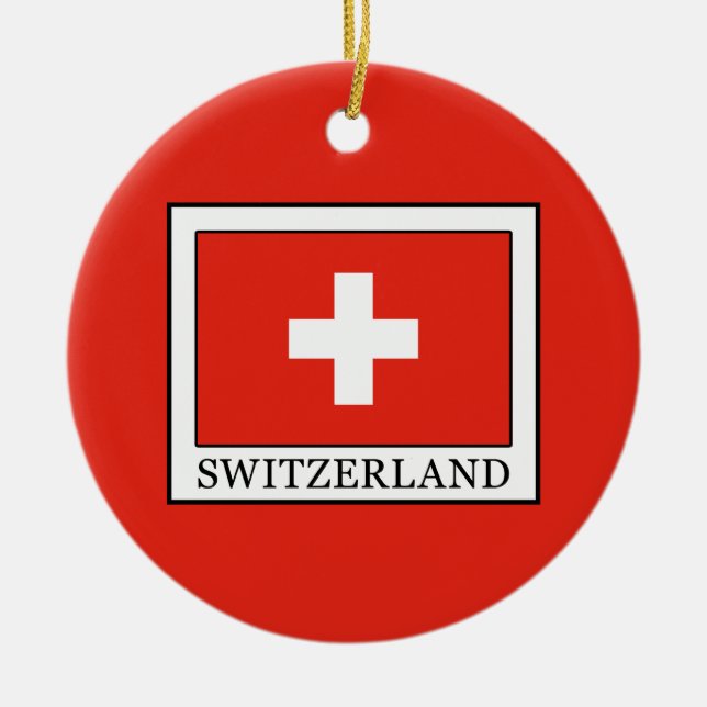 Ornement Rond En Céramique Suisse (Devant)