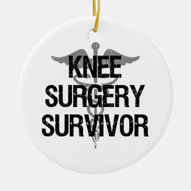 Ornement Rond En Céramique Survivant de la chirurgie du genou (Devant)