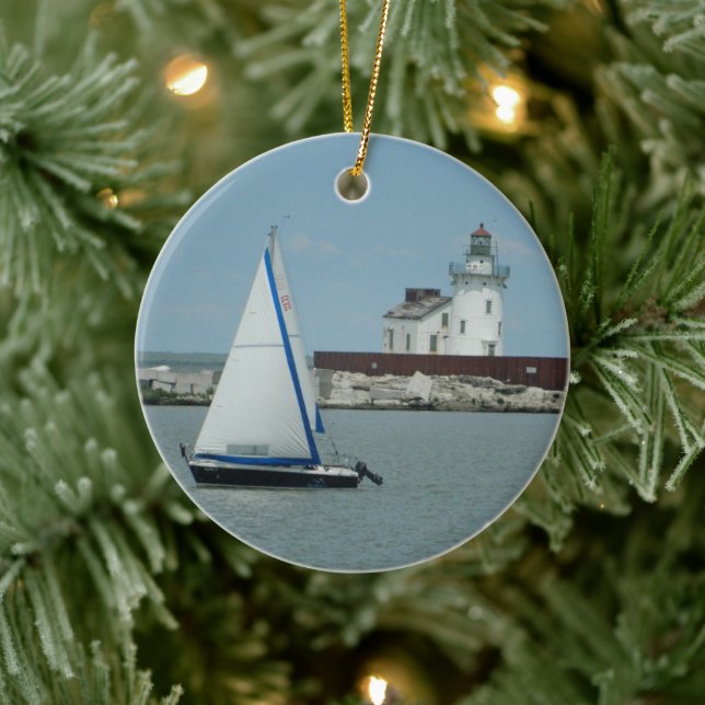 Ornement Rond En Céramique Sweet Sail Cleveland Ornament (Arbre)