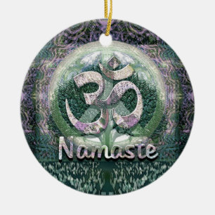 Ornement Rond En Céramique Symbole de paix de Namaste