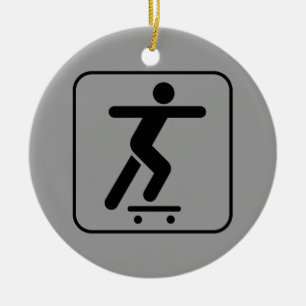Ornement Rond En Céramique Symbole de planche à roulettes