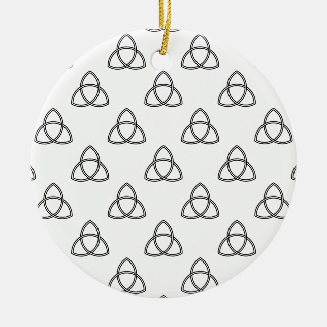 Ornement Rond En Céramique Symbole Triquetra Vesica (Devant)