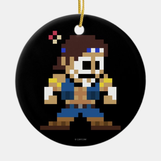 Ornement Rond En Céramique t. Hawk à 8 bits (Devant)