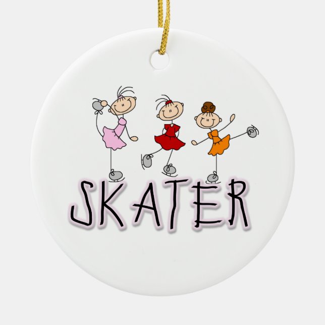 Ornement Rond En Céramique T-shirts et cadeaux de patinage (Devant)