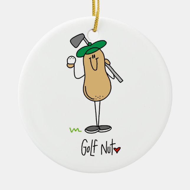 Ornement Rond En Céramique T-shirts et cadeaux Golf Nut (Devant)