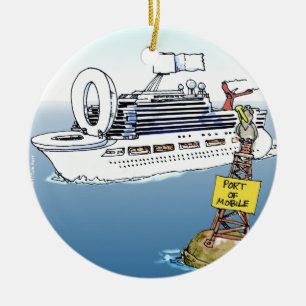 Ornement Rond En Céramique T-shirts et Cartes Cadeaux Drôles pour une Croisiè