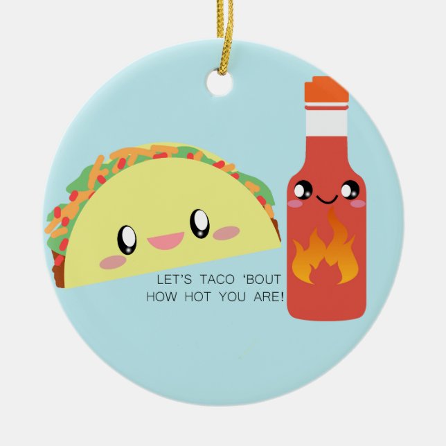 Ornement Rond En Céramique TACO 'about HOT Customable Ceramic Orament (Devant)