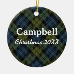 Ornement Rond En Céramique Tartan d'écossais de Campbell