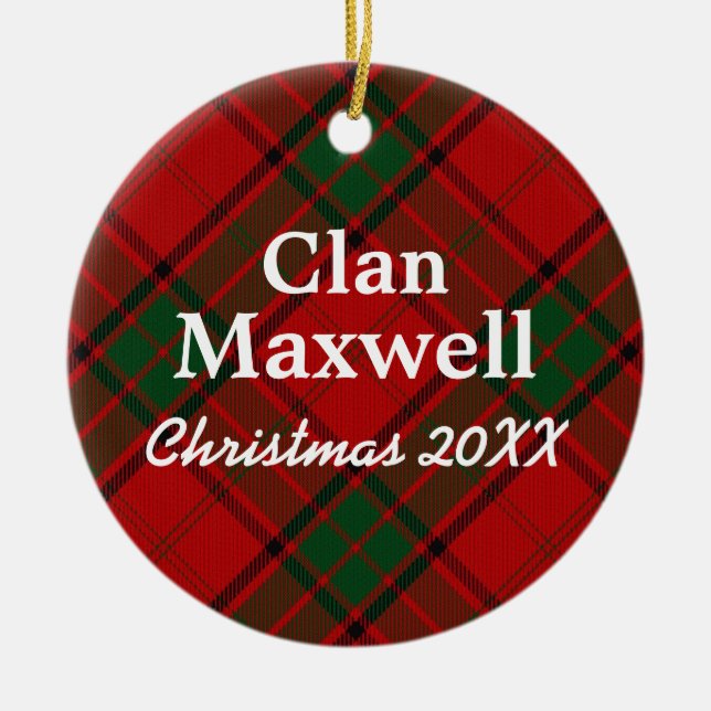 Ornement Rond En Céramique Tartan d'écossais de Maxwell de clan (Devant)