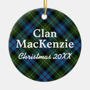 Ornement Rond En Céramique Tartan d'écossais du Mackenzie de clan