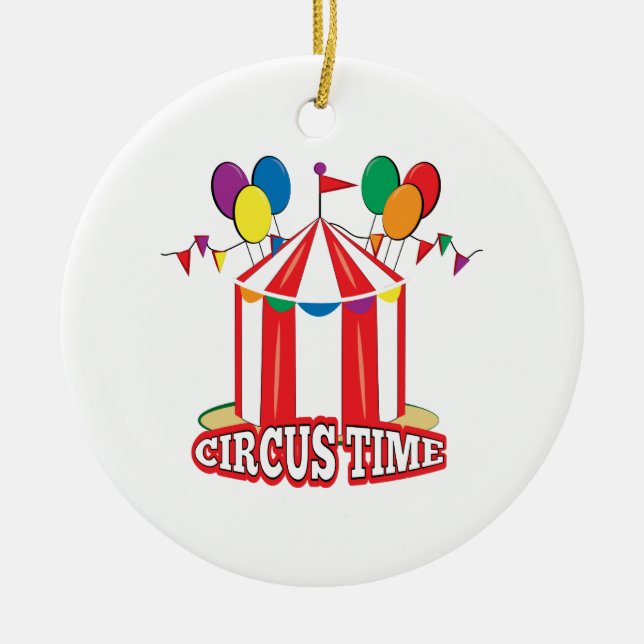 Ornement Rond En Céramique Temps de cirque (Devant)