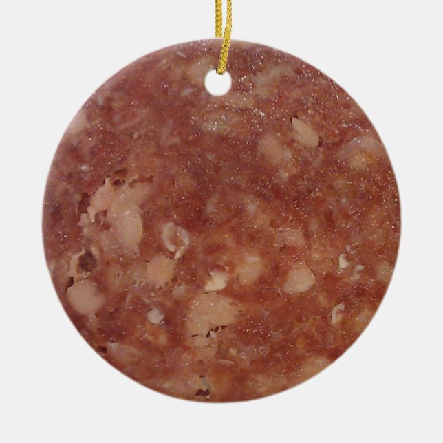 Ornement Rond En Céramique Texture de salami de Gênes (Devant)
