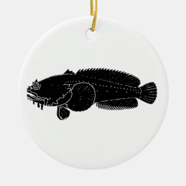 Ornement Rond En Céramique Toadfish - crapaud d'huître (Devant)