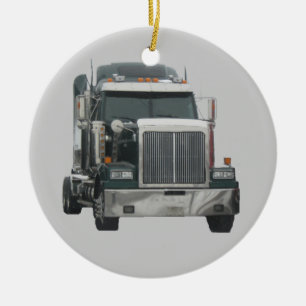 Ornement Rond En Céramique Tracteur de camion