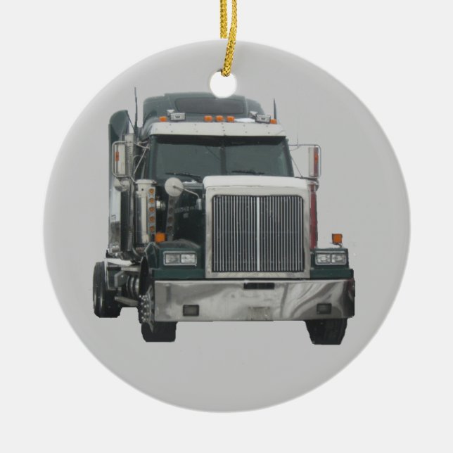 Ornement Rond En Céramique Tracteur de camion (Devant)