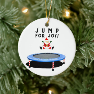 Ornement Rond En Céramique Trampoline Noël Collectif
