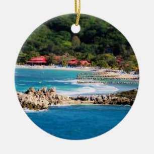 Ornement Rond En Céramique Tranquil Island Paradise Labadee Haïti