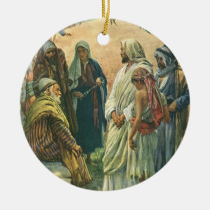 Ornement Rond En Céramique Travail sur le Sabbat, Religion Vintage