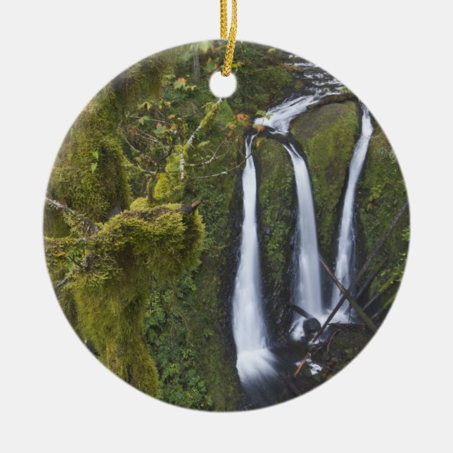 Ornement Rond En Céramique Triple Falls, Columbia River Gorge (Devant)