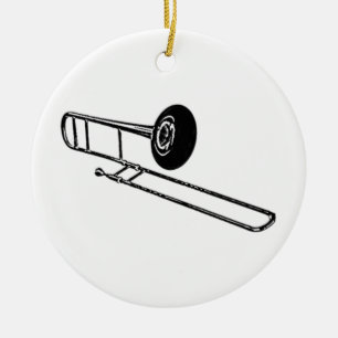 Ornement Rond En Céramique Trombone "dessin "