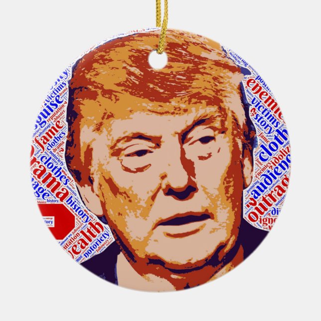 Ornement Rond En Céramique Trump (Devant)