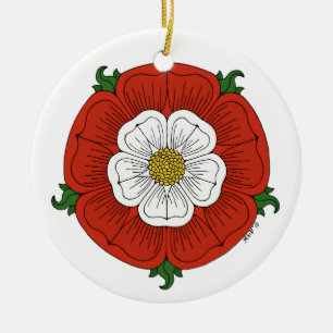 Ornement Rond En Céramique Tudor Rose