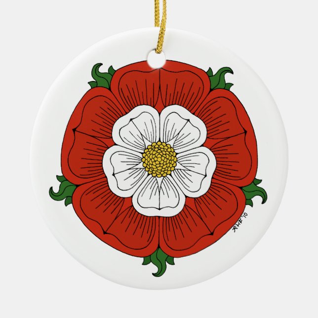 Ornement Rond En Céramique Tudor Rose (Devant)