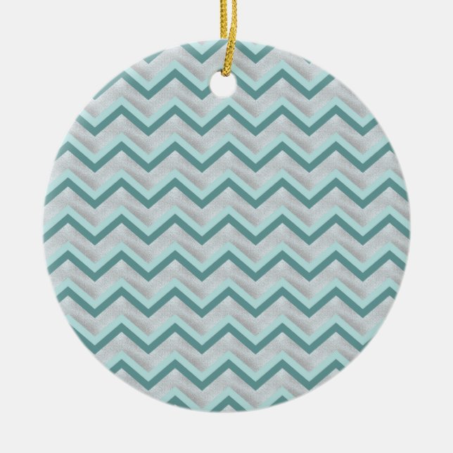 Ornement Rond En Céramique Turquoise et perles ZigZag (Devant)