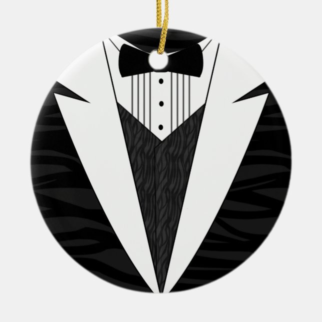Ornement Rond En Céramique Tuxedo noir/blanc (Devant)