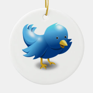 Ornement Rond En Céramique Twitter bird logo