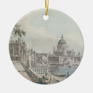 Ornement Rond En Céramique Une copie d'une partie d'un dessin par Canaletto,