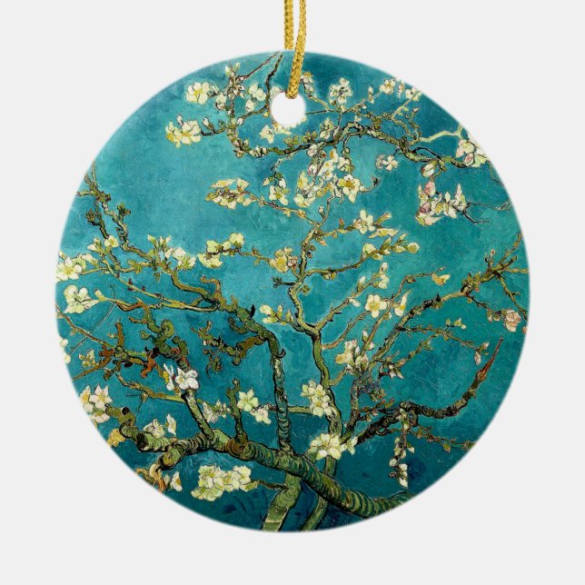 Ornement Rond En Céramique Van Gogh Almond Blossoms Impressionnisme Classique (Devant)