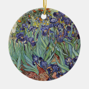 Ornement Rond En Céramique Van Gogh Irises Impressionist Painting