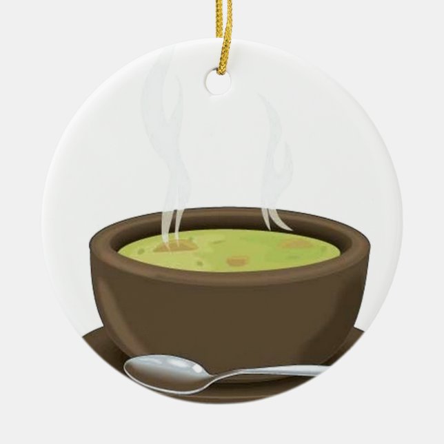 Ornement Rond En Céramique Vecteur chaud de soupe (Devant)