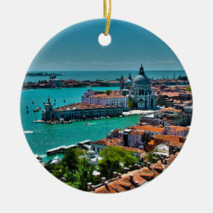 Ornement Rond En Céramique Venise, Italie - vue d'oeil d'oiseau