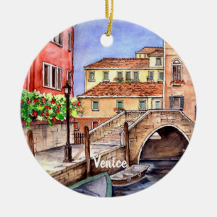 Ornement Rond En Céramique Venise - Stylo & Laver Aquarelle