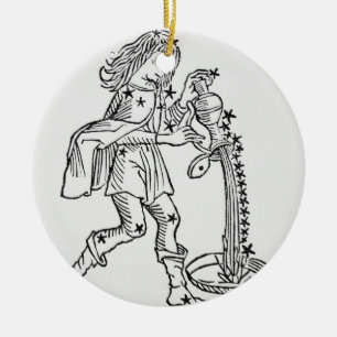 Ornement Rond En Céramique Verseau (le transporteur d'eau) une illustration