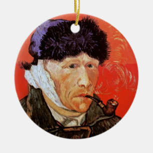Ornement Rond En Céramique Vincent Van Gogh - Autoportrait avec l'oreille ban