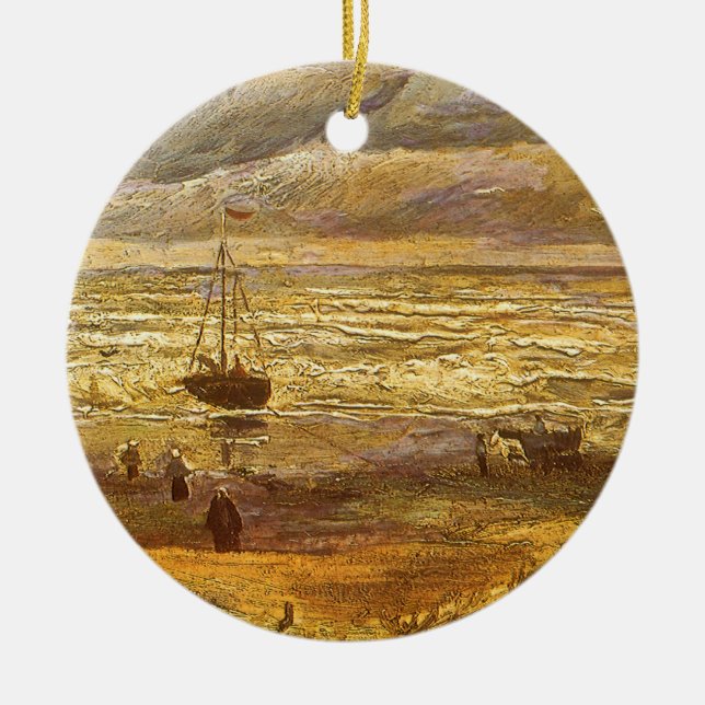 Ornement Rond En Céramique Vincent van Gogh - Mer à Scheveningen (Devant)