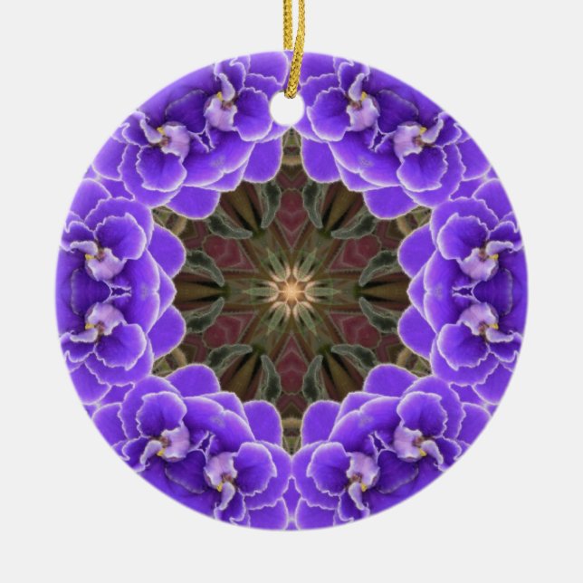 Ornement Rond En Céramique Violette africaine Ornamant (Devant)