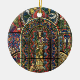 Ornement Rond En Céramique Vitrail d'église, Architecture Vintage