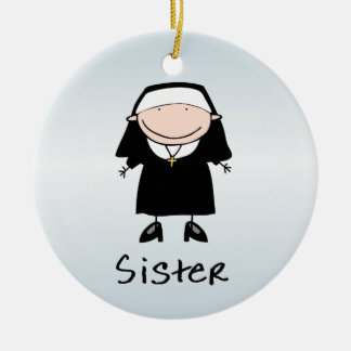 Ornement Rond En Céramique Vocation religieuse de nonne de profession