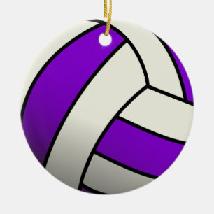 Ornement Rond En Céramique Volley-ball pourpre