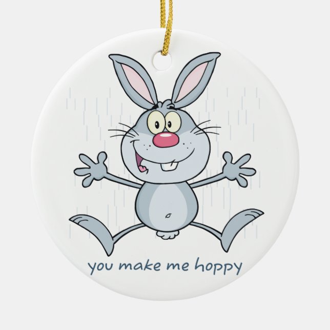 Ornement Rond En Céramique Vous me faites le lapin de houblon (Devant)