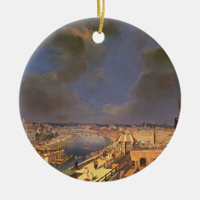 Ornement Rond En Céramique Vue de Vienne, 1819 (huile sur la toile) (Devant)