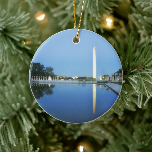 Ornement Rond En Céramique Washington Monument, Reflect Pool, Washington (Arbre)